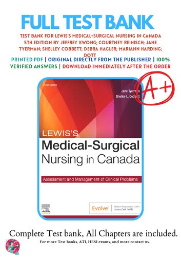 Test Bank of Lewis Medical-Surgical Nursing in Canada