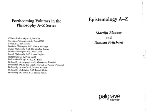 Epistemology A-Z (Philosophy A-Z)