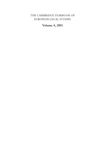 Cambridge Yearbook of European Legal Studies. Volume 04, 2001