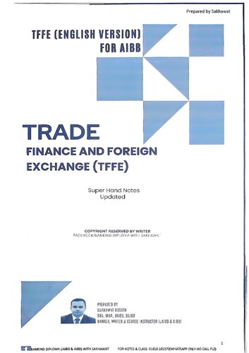 Trade Finance and Foreign Exchange (TFFE) Handnote for AIBB