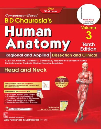 Human Anatomy: Head and Neck, Brain Neuroanatomy, Regional and Applied Dissection and Clinical, 10Ed Vol 3 & 4