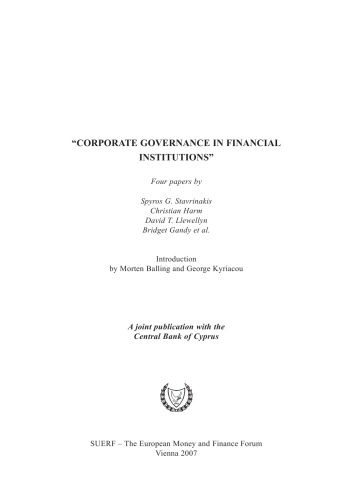 Corporate governance in financial institutions