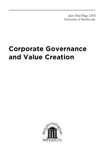 Corporate Governance and Value Creation