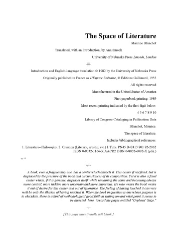 The Space of Literature