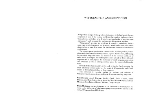 Wittgenstein and Scepticism