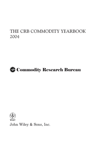 The CRB Commodity Yearbook 2004