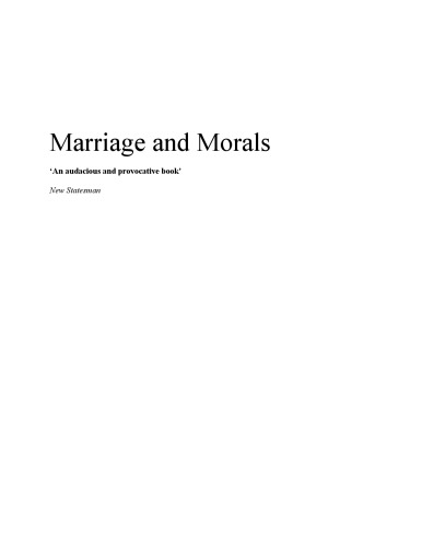 Marriage and Morals (Routledge Classics)