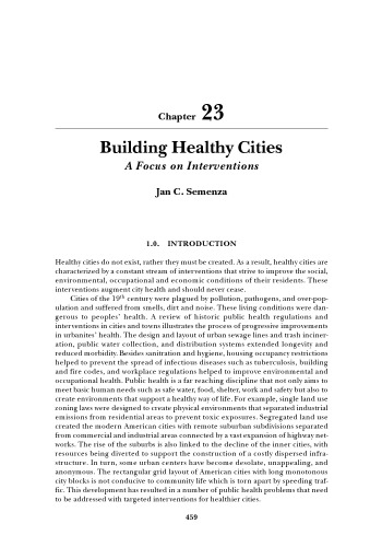 Building Healthy Cities A Focus on Interventions