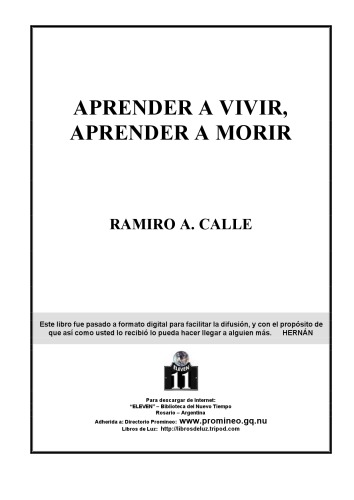 Aprender a vivir, aprender a morir