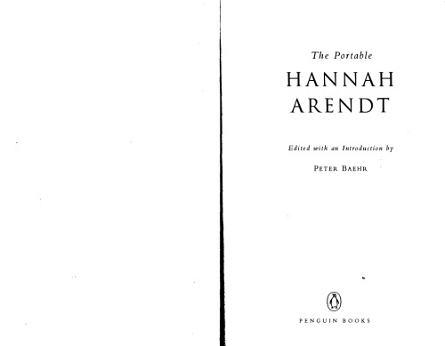The Portable Hannah Arendt (Penguin Classics)