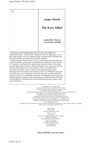 The Eyre Affair: A Thursday Next Novel