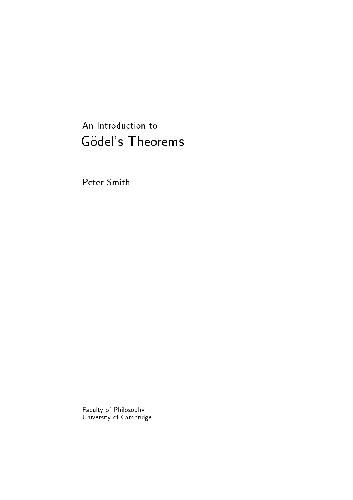 An introduction to Goedel's theorems