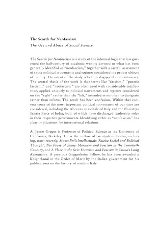 The Search for Neofascism: The Use and Abuse of Social Science