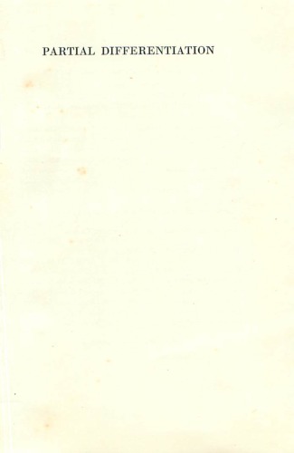 Partial Differentiation, 2nd Edition