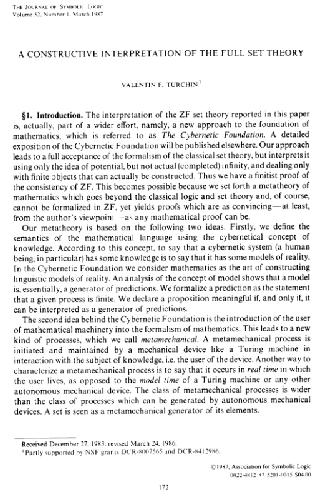 A constructive interpretation of the full set theory