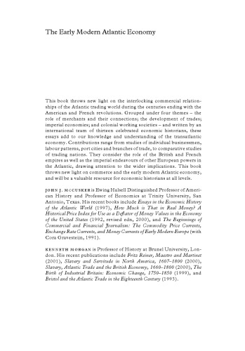 The Early Modern Atlantic Economy