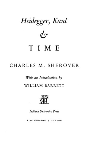Heidegger, Kant and Time