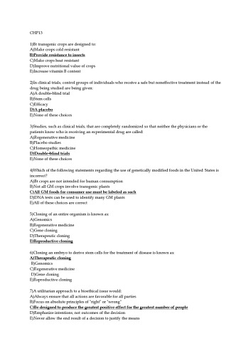 Introduction to Biotechnology: International Edition, 2 E, Question Bank