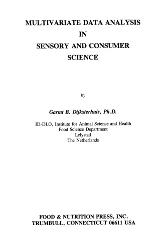Multivariate Data Analysis in Sensory and Consumer Science (Publications in Food Science and Nutrition)