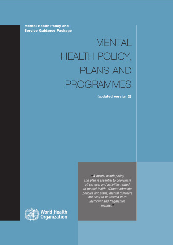 Mental Health Policy, Plans and Programmes, Updated Version