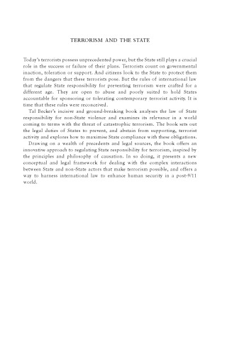 Terrorism and the State: Rethinking the Rules of State Responsibility (Hart Monographs in Transnational and International Law)