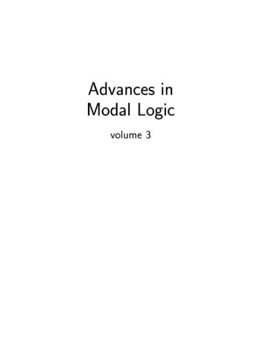 Advances in modal logic
