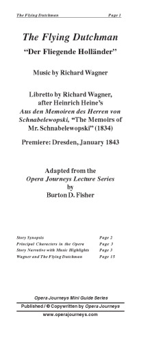 The Flying Dutchman (Opera Journeys Mini Guide Series)