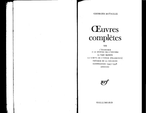 Œuvres complètes, tome 7