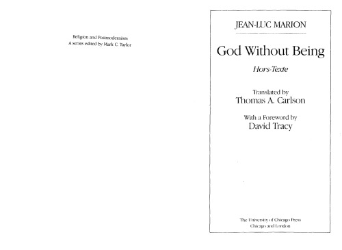 God Without Being: Hors-Texte