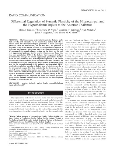 Hippocampus (Volume 21, Issue 1)