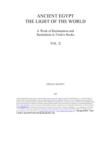 ANCIENT EGYPT: The Light of the World( volume 2)