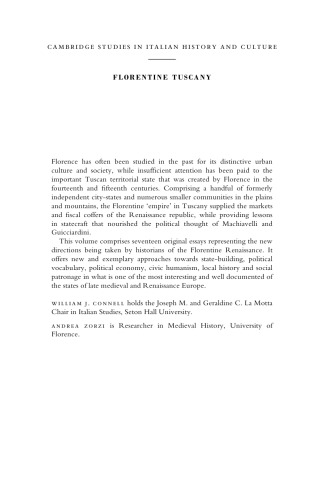 Florentine Tuscany: Structures and Practices of Power