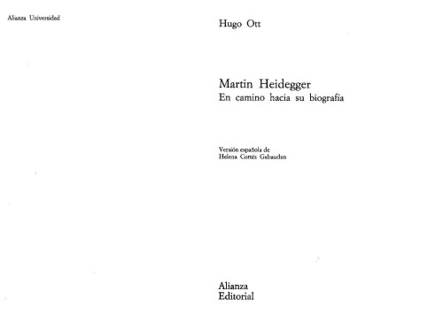 Martin Heidegger: en camino hacia su biografia