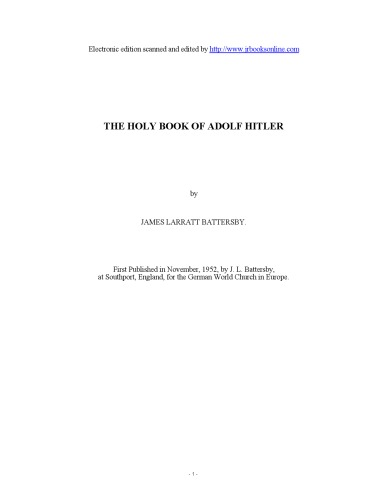 The holy book of Adolf Hitler