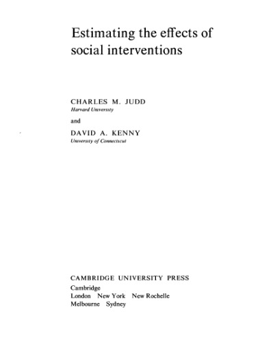 Estimating the Effects of Social Intervention