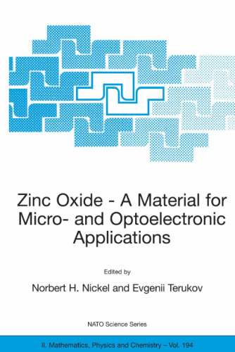 Zinc Oxide - A Material for Micro- and Optoelectronic Applications: Proceedings of the NATO Advanced Research Workshop on Zinc Oxide as a Material for ... II: Mathematics, Physics and Chemistry)