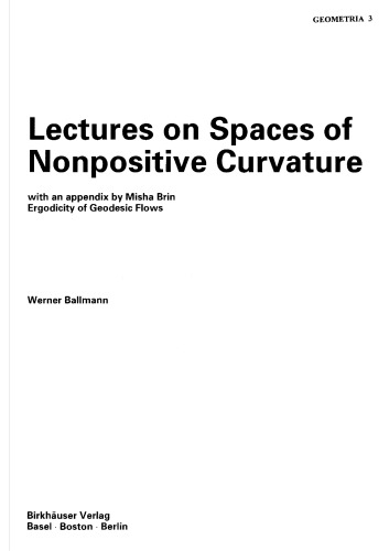 Lectures on Spaces of Nonpositive Curvature (Oberwolfach Seminars)