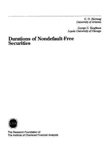 Durations of nondefault-free securities