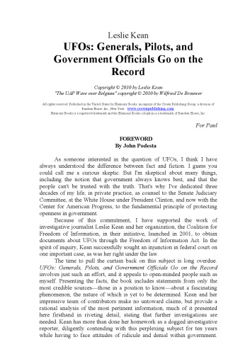 UFOs: Generals, Pilots and Government Officials Go On the Record