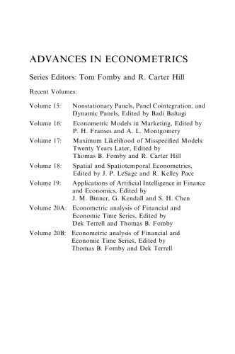 Modelling and Evaluating Treatment Effects in Econometrics, Volume 21 (Advances in Econometrics)