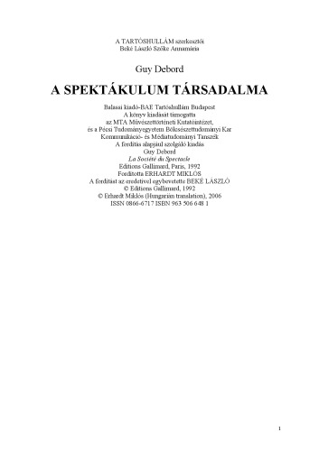 A spektakulum tarsadalma