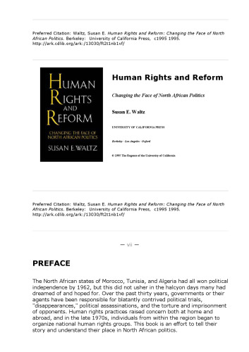 Human Rights and Reform: Changing the Face of North African Politics
