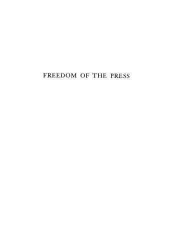 Freedom of the Press: An Annotated Bibliography