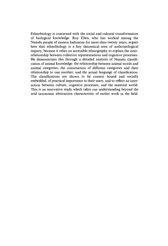 The Cultural Relations of Classification : An Analysis of Nuaulu Animal Categories from Central Seram