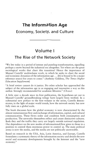 The Rise of the Network Society, With a New Preface: Volume I: The Information Age: Economy, Society, and Culture (Information Age Series)