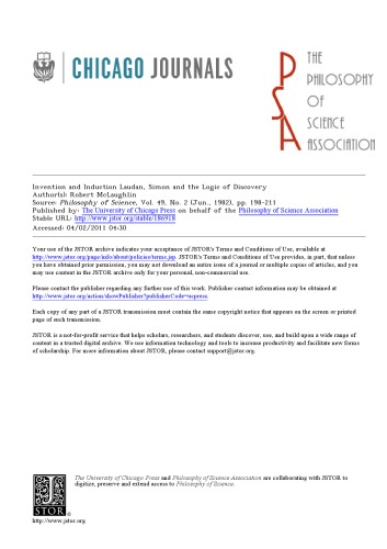 Invention and Induction Laudan, Simon and the Logic of Discovery