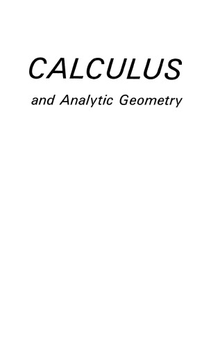 Calculus and Analytic Geometry, 2nd Edition