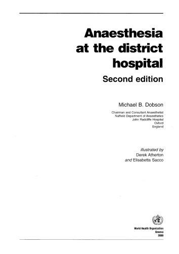 Anaesthesia at the District Hospital (2nd Edition)