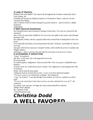 A Well Favored Gentleman