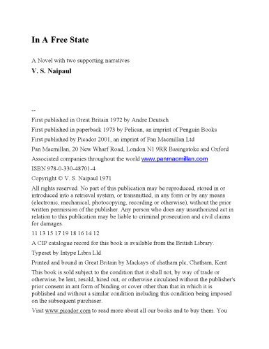 In a Free State: A Novel